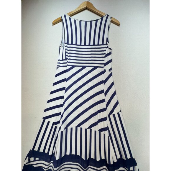Peter Som For Designation Womens A-Line Maxi Dress Size S Striped Geo Retro Y2K - Picture 11 of 11
